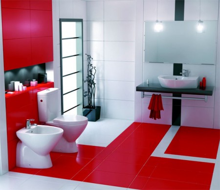 تصاميم حمامات حمراء 3