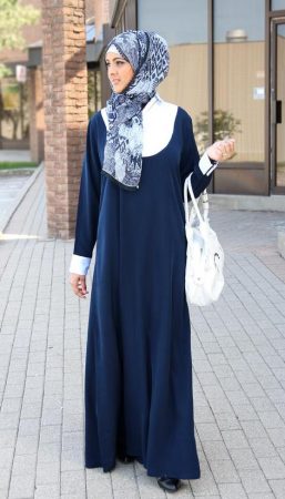 فستان الدنيم مع الحجاب (3)