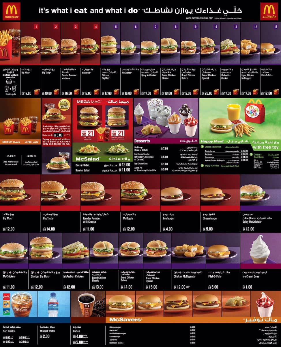 قائمة ماكدونالدز وعددها وفروعها